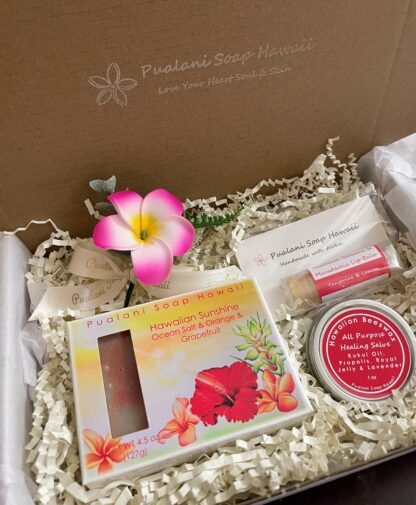 Hawaiian Soap Gift Box with Beeswax Salve and Lip Balm - Image 3