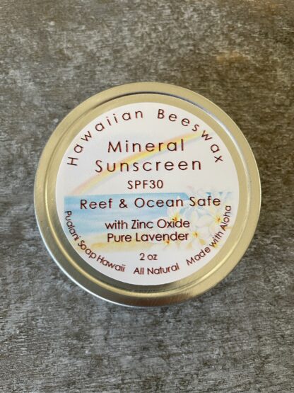 Mineral Sunscreen SPF30//Reef and Ocean Safe 1oz or 2oz // All natural Hawaiian Beeswax & Pure Lavender - Image 3
