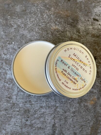 Mineral Sunscreen SPF30//Reef and Ocean Safe 1oz or 2oz // All natural Hawaiian Beeswax & Pure Lavender