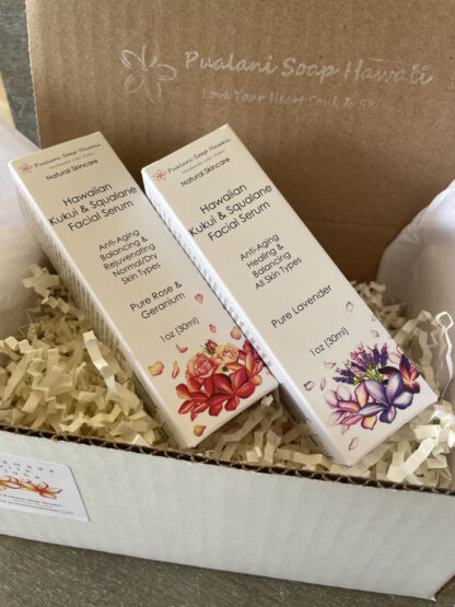 Hawaiian Kukui & Squalane Facial Anti-Aging Serum Set of 2 (Ship to Japan pack)